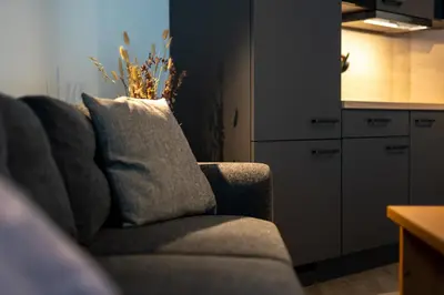 Ein Sitzbereich in der Unterkunft Gästehaus Strasser