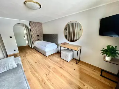 Ein Bett oder Betten in einem Zimmer der Unterkunft Haus Schrofenstein
