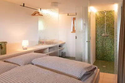 Ein Bett oder Betten in einem Zimmer der Unterkunft Ferienhaus Berghalde
