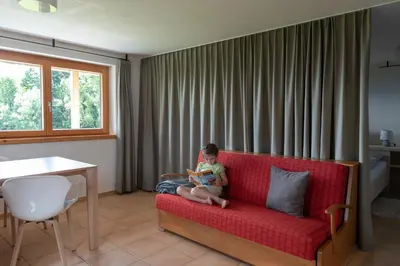 Ein Sitzbereich in der Unterkunft Ferienhaus Berghalde
