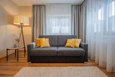 Ein Sitzbereich in der Unterkunft Haus Christina - Romantik Suite
