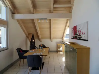 Ein Sitzbereich in der Unterkunft Ferienwohnung bei Maly