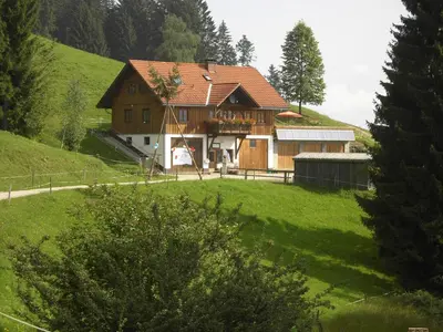 Das Gebäude in dem sich der Bauernhof befindet