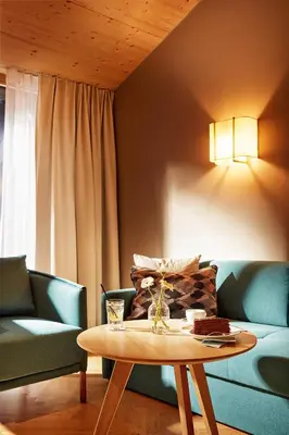 Ein Sitzbereich in der Unterkunft Hotel die Wälderin-Wellness, Sport & Natur