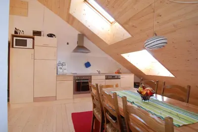Küche/Küchenzeile in der Unterkunft Ferienwohnung Sonnenhof