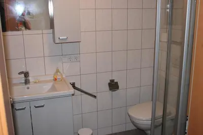 Ein Badezimmer in der Unterkunft Ferienwohnung mit Panoramablick