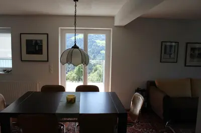 Ein Sitzbereich in der Unterkunft Ferienwohnung mit Panoramablick