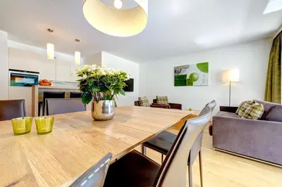 Ein Sitzbereich in der Unterkunft Bergzauber Appartements