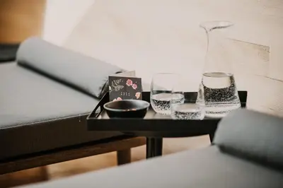 Ein Sitzbereich in der Unterkunft Tempel 74 Apartments