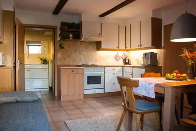 Küche/Küchenzeile in der Unterkunft Ferienwohnung Lilly