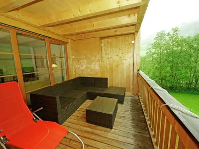 Ein Balkon oder eine Terrasse in der Unterkunft Chalet in Brand nahe Skilift & Pisten