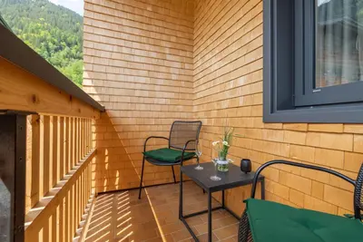 Ein allgemeiner Bergblick oder ein Berglick von der Ferienwohnung aus