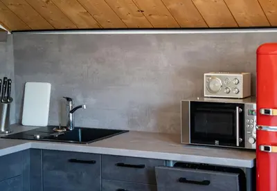 Küche/Küchenzeile in der Unterkunft Apartmenthaus Matri by Pferd auf Wolke