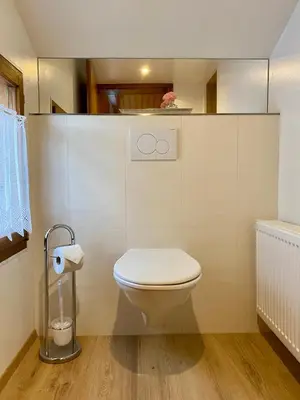 Ein Badezimmer in der Unterkunft Rosinas Dreiländerblick