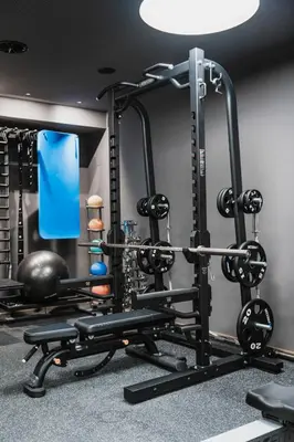 Das Fitnesscenter und/oder die Fitnesseinrichtungen in der Unterkunft Berghotel Biberkopf
