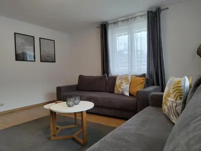 Ein Sitzbereich in der Unterkunft Ferienhaus Sarah