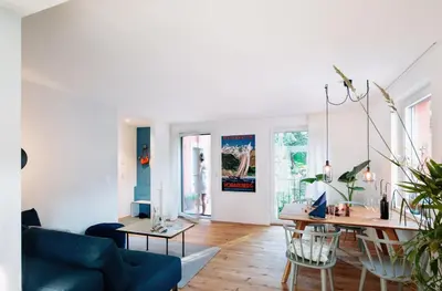 Ein Sitzbereich in der Unterkunft Rotes Haus Bregenz See Wohnung