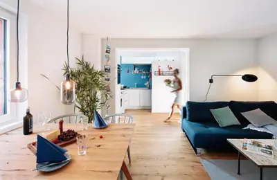 Ein Sitzbereich in der Unterkunft Rotes Haus Bregenz See Wohnung