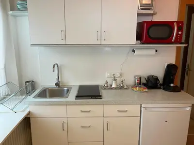 Küche/Küchenzeile in der Unterkunft Kleine Ferienwohnung am Rande der Wildnis