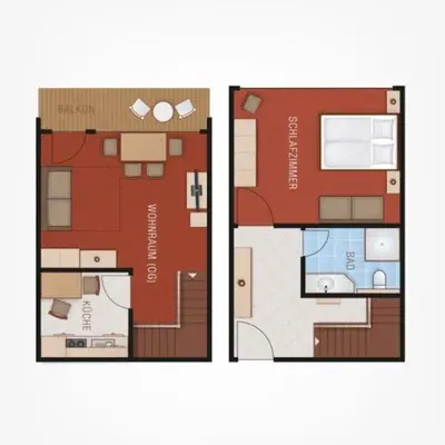 Grundriss der Unterkunft Groot appartement in Aparthotel met prachtig uitzicht