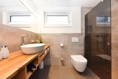 Ein Badezimmer in der Unterkunft Ferienwohnung Saxenhammer