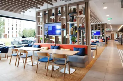 Ein Sitzbereich in der Unterkunft Holiday Inn Express - Lustenau