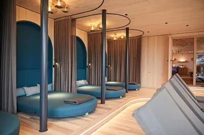 Ein Sitzbereich in der Unterkunft Bio-Hotel Oswalda-Hus