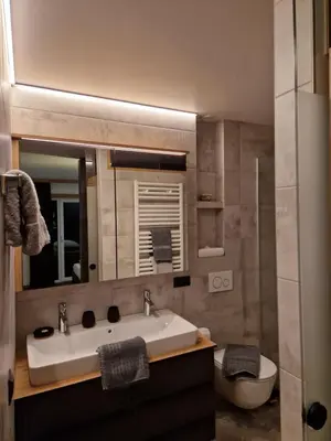 Ein Badezimmer in der Unterkunft Haus Rätikon