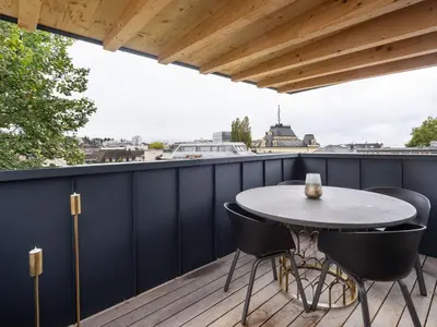 Ein Balkon oder eine Terrasse in der Unterkunft Traumhafte Stadtwohnung mit Bodensee-Blick