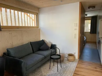 Ein Sitzbereich in der Unterkunft SMART Apartments Mellau