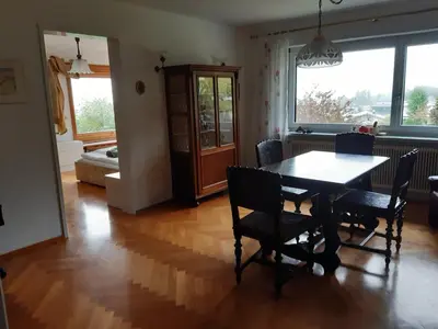 Ein Bett oder Betten in einem Zimmer der Unterkunft Ferienwohnung Bodenseeblick