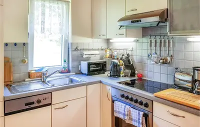 Küche/Küchenzeile in der Unterkunft Ferienwohnung Braz-Klostertal