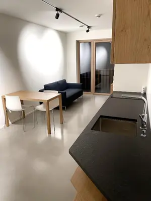 Küche/Küchenzeile in der Unterkunft Apartmenthaus Anna mit Self-Check-In und 24h Support