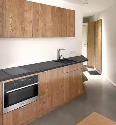 Küche/Küchenzeile in der Unterkunft Apartmenthaus Anna mit Self-Check-In und 24h Support