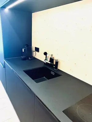 Küche/Küchenzeile in der Unterkunft Apartment Klausbrücke mit Stellplatz & Infrarot Sauna