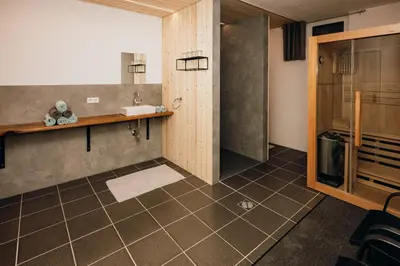 Ein Badezimmer in der Unterkunft Ferienhaus FuchsbAu