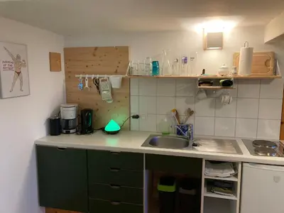 Küche/Küchenzeile in der Unterkunft Appartement im Sport- und Seminarhaus Walsertal