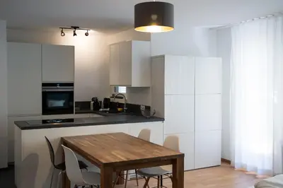 Küche/Küchenzeile in der Unterkunft Stylische Stadt-Wohnung Bregenz - mit Parkplatz