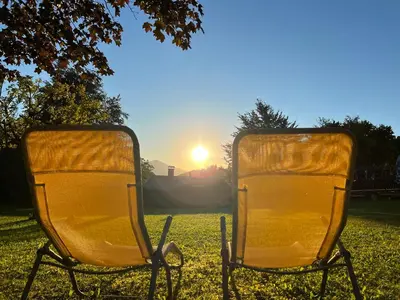 Blick auf den Sonnenuntergang/Sonnenaufgang von des Bed & Breakfasts aus oder aus der Nähe
