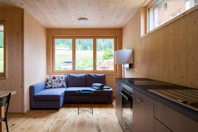 Ein Sitzbereich in der Unterkunft Bergreich Appartement 1