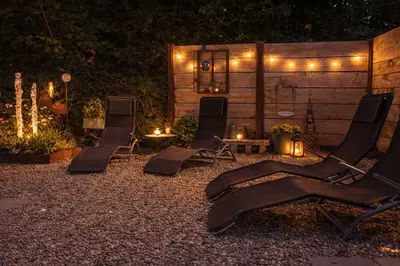 Ein Garten an der Unterkunft Ferienhaus Haus im Garten