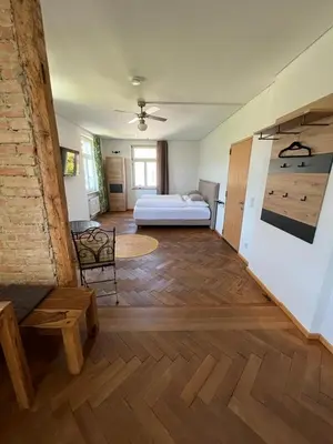 Ein Bett oder Betten in einem Zimmer der Unterkunft Gasthof - Auszeit im Bad Diezlings - Adults only