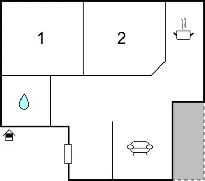 Grundriss der Unterkunft Ferienwohnung Sonntag