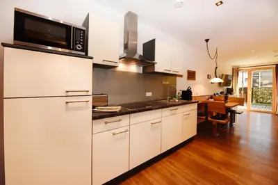 Küche/Küchenzeile in der Unterkunft Apartment Marent Garten Chalet
