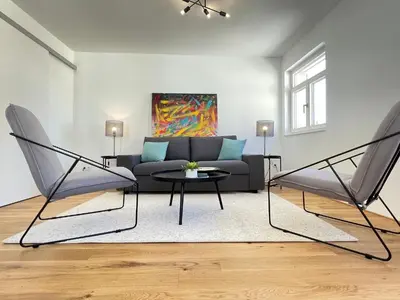 Ein Sitzbereich in der Unterkunft VINCENT Apartment Bregenz - mit Parkplatz