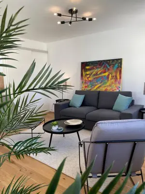Ein Sitzbereich in der Unterkunft VINCENT Apartment Bregenz - mit Parkplatz
