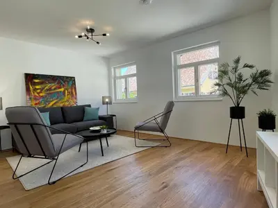 Ein Sitzbereich in der Unterkunft VINCENT Apartment Bregenz - mit Parkplatz