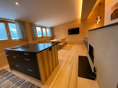 Küche/Küchenzeile in der Unterkunft Dahoam - neue Ferienwohnung mit Kamin und Sauna