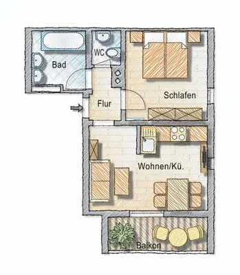 Grundriss der Unterkunft Apartmenthaus Steiner