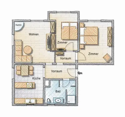 Grundriss der Unterkunft Apartmenthaus Steiner